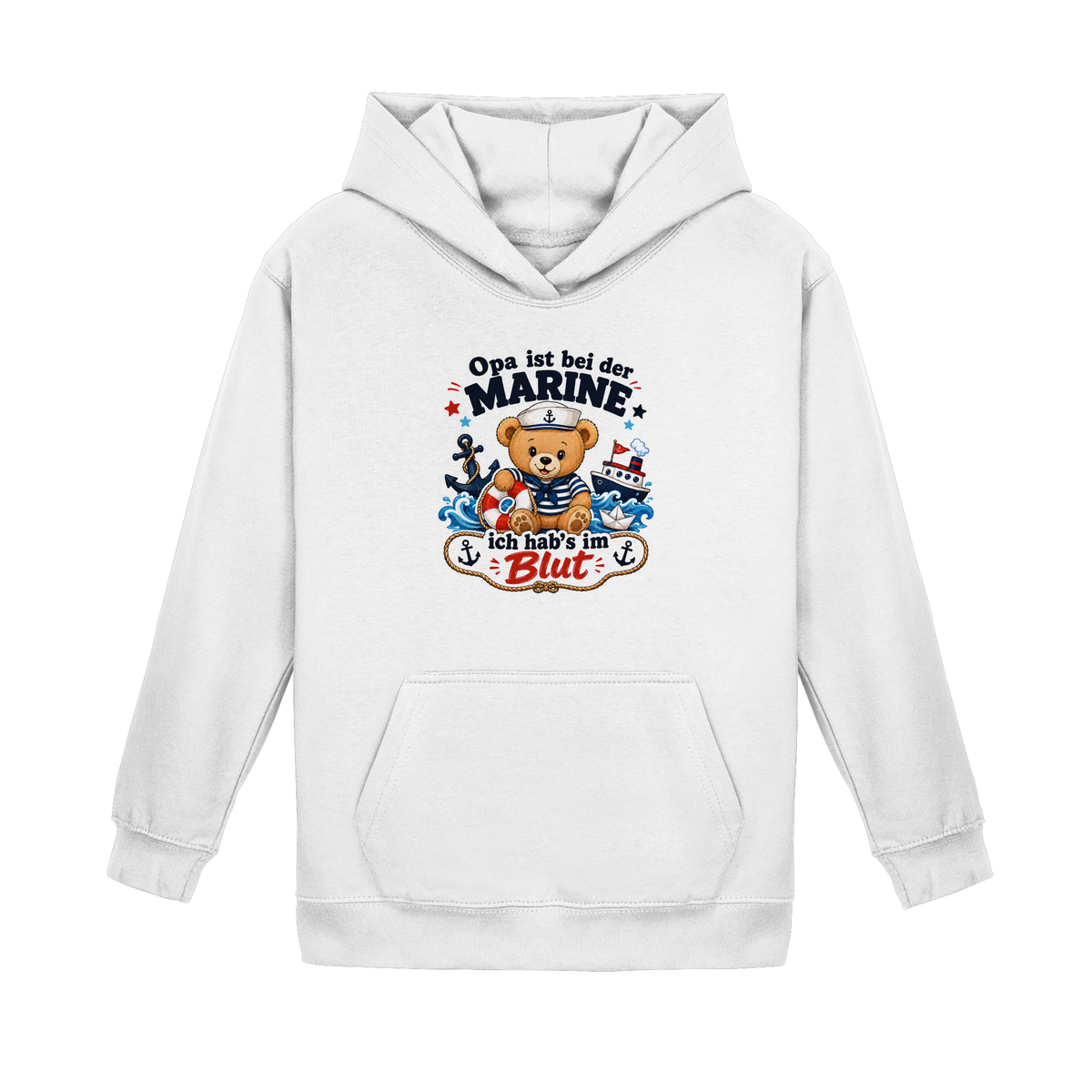 Opa ist bei der Marine – ich hab’s im Blut - Kids Basic Hoodie