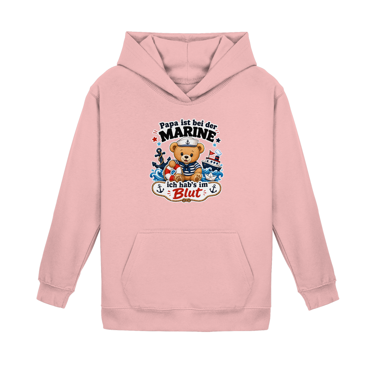 Papa ist bei der Marine – ich hab’s im Blut - Kids Basic Hoodie