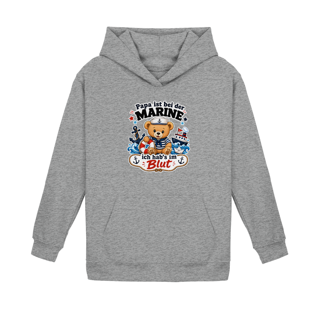 Papa ist bei der Marine – ich hab’s im Blut - Kids Basic Hoodie