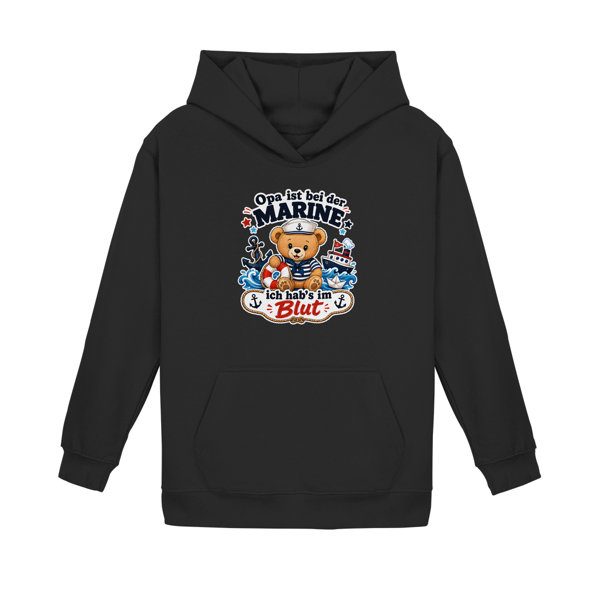 Opa ist bei der Marine – ich hab’s im Blut - Kids Basic Hoodie