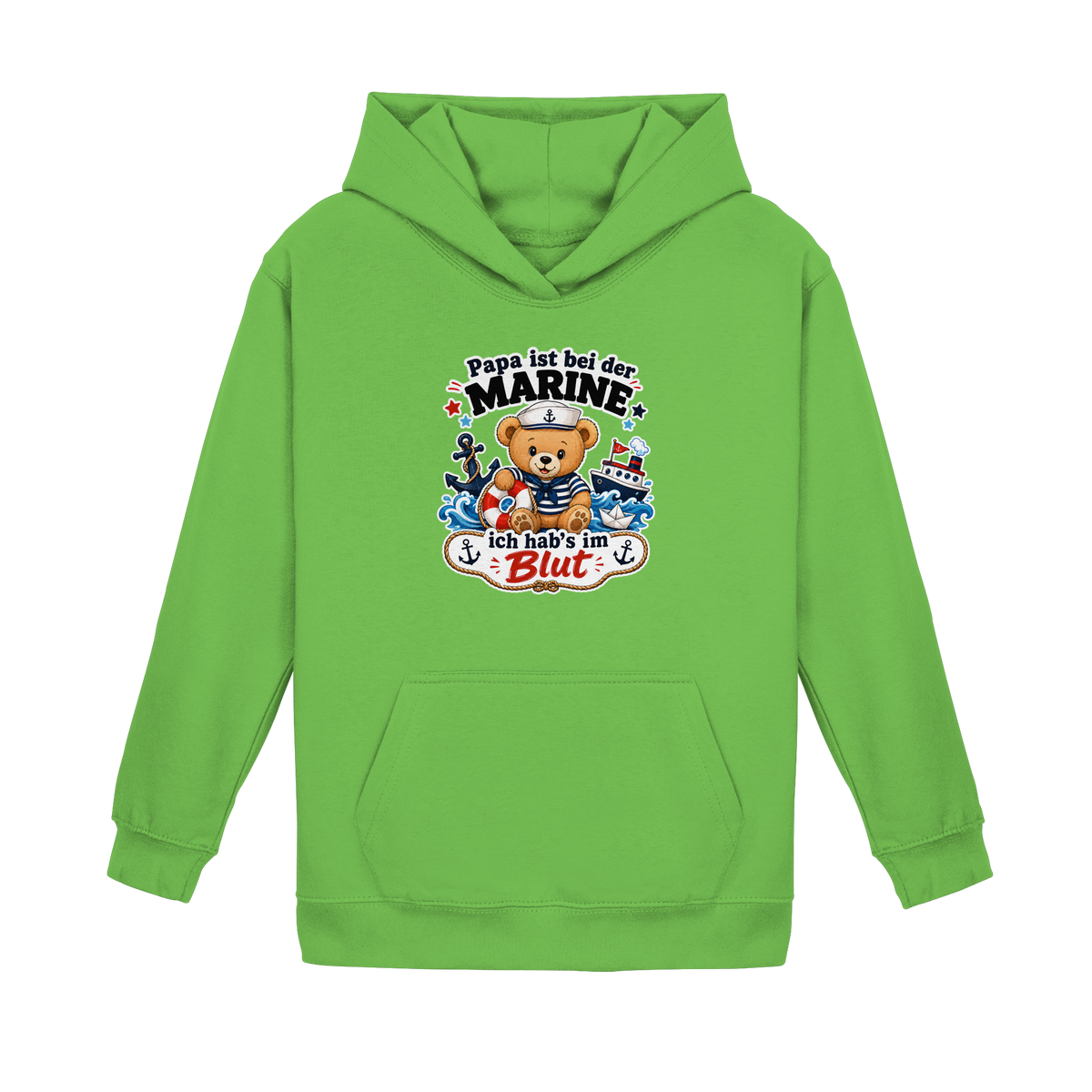 Papa ist bei der Marine – ich hab’s im Blut - Kids Basic Hoodie