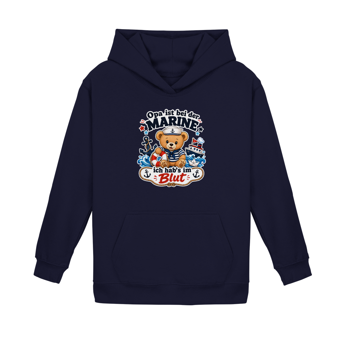 Opa ist bei der Marine – ich hab’s im Blut - Kids Basic Hoodie