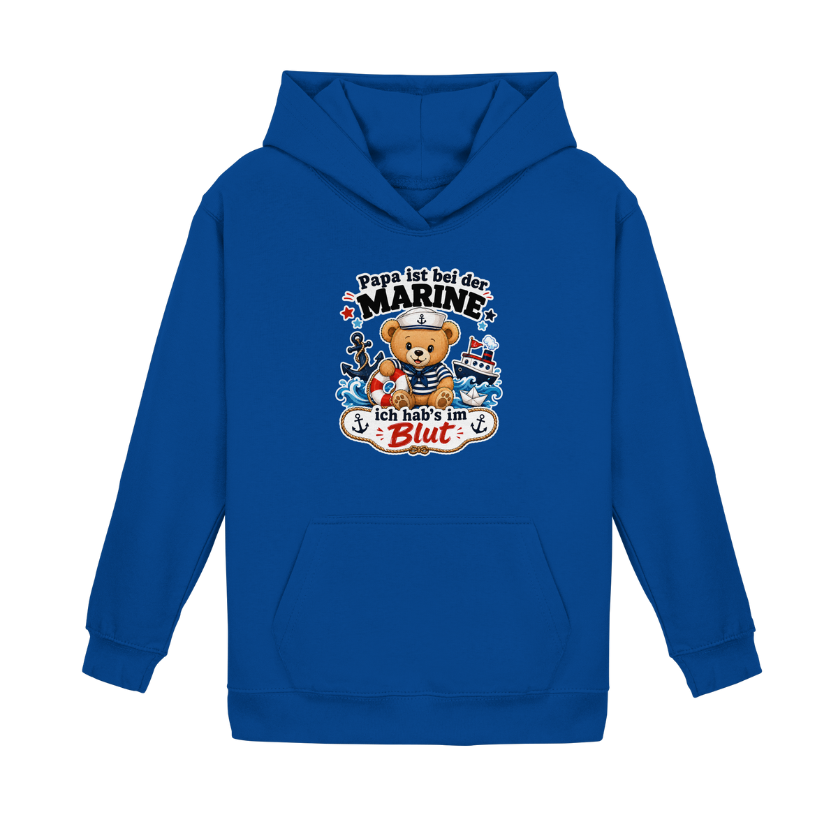 Papa ist bei der Marine – ich hab’s im Blut - Kids Basic Hoodie