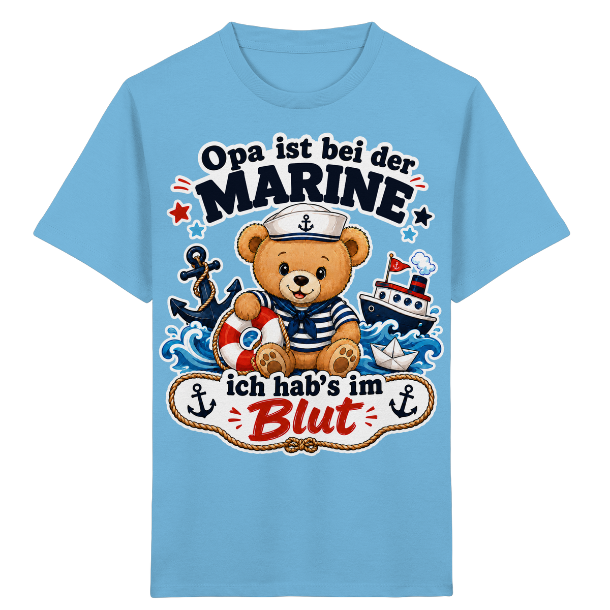 Opa ist bei der Marine – ich hab’s im Blut - Kids Organic Shirt