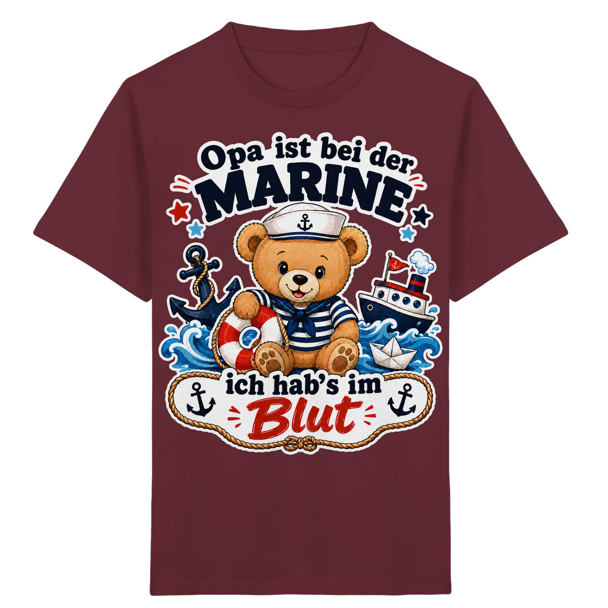 Opa ist bei der Marine – ich hab’s im Blut - Kids Organic Shirt