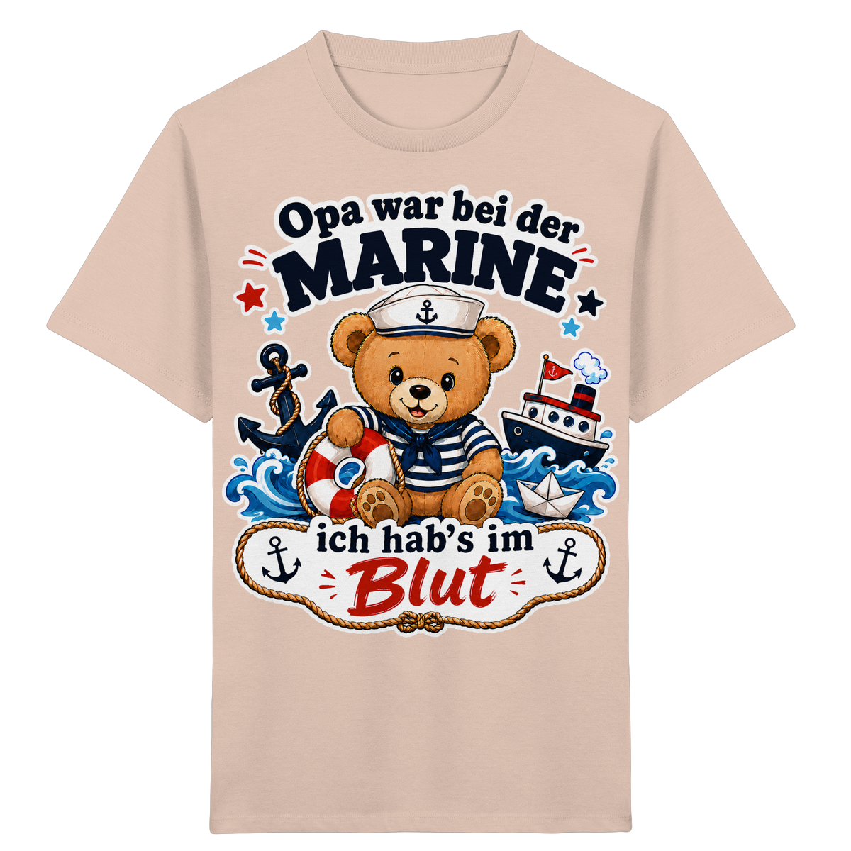 Opa war bei der Marine – ich hab’s im Blut - Kids Organic Shirt
