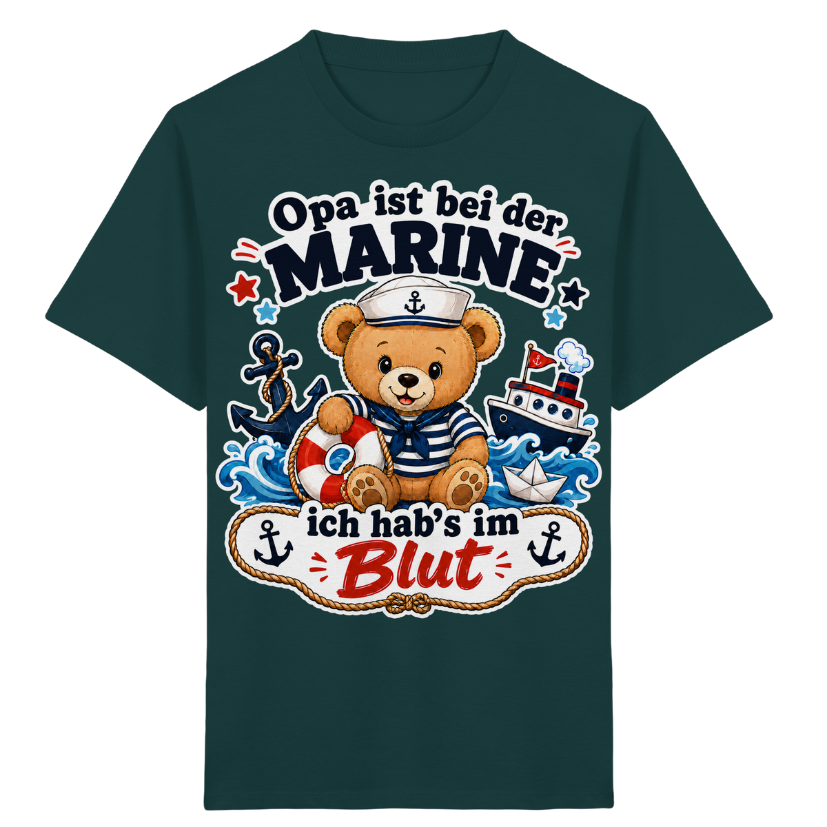 Opa ist bei der Marine – ich hab’s im Blut - Kids Organic Shirt