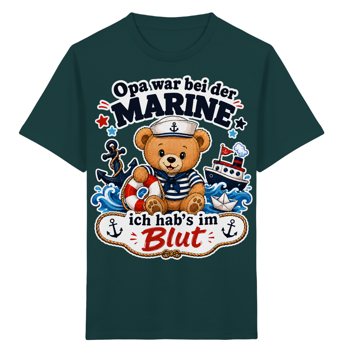 Opa war bei der Marine – ich hab’s im Blut - Kids Organic Shirt