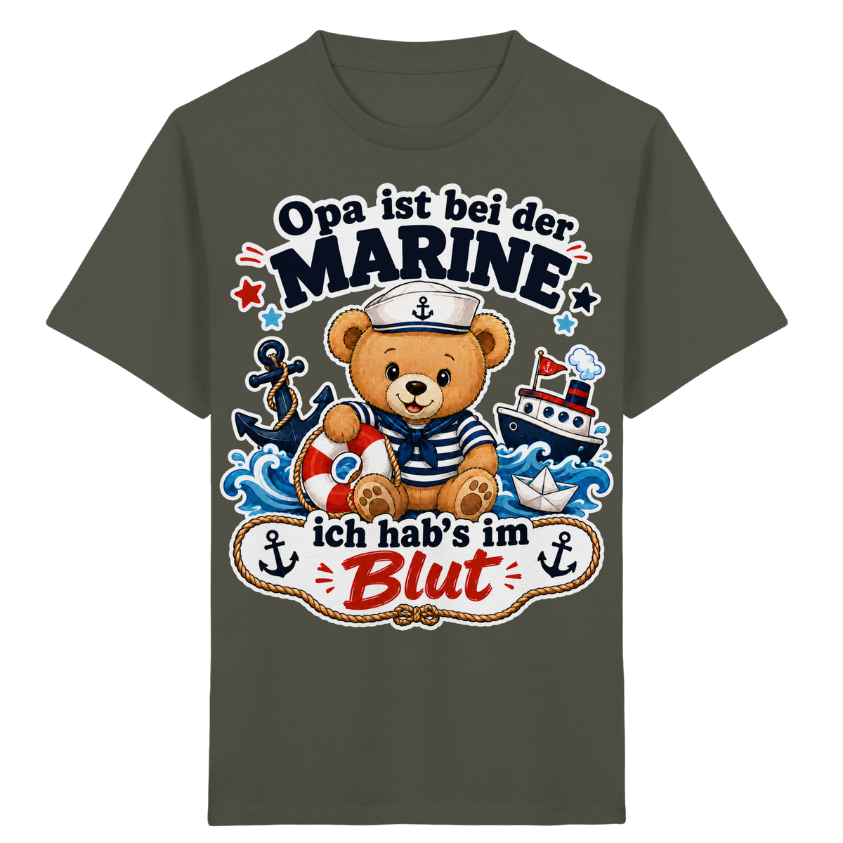 Opa ist bei der Marine – ich hab’s im Blut - Kids Organic Shirt