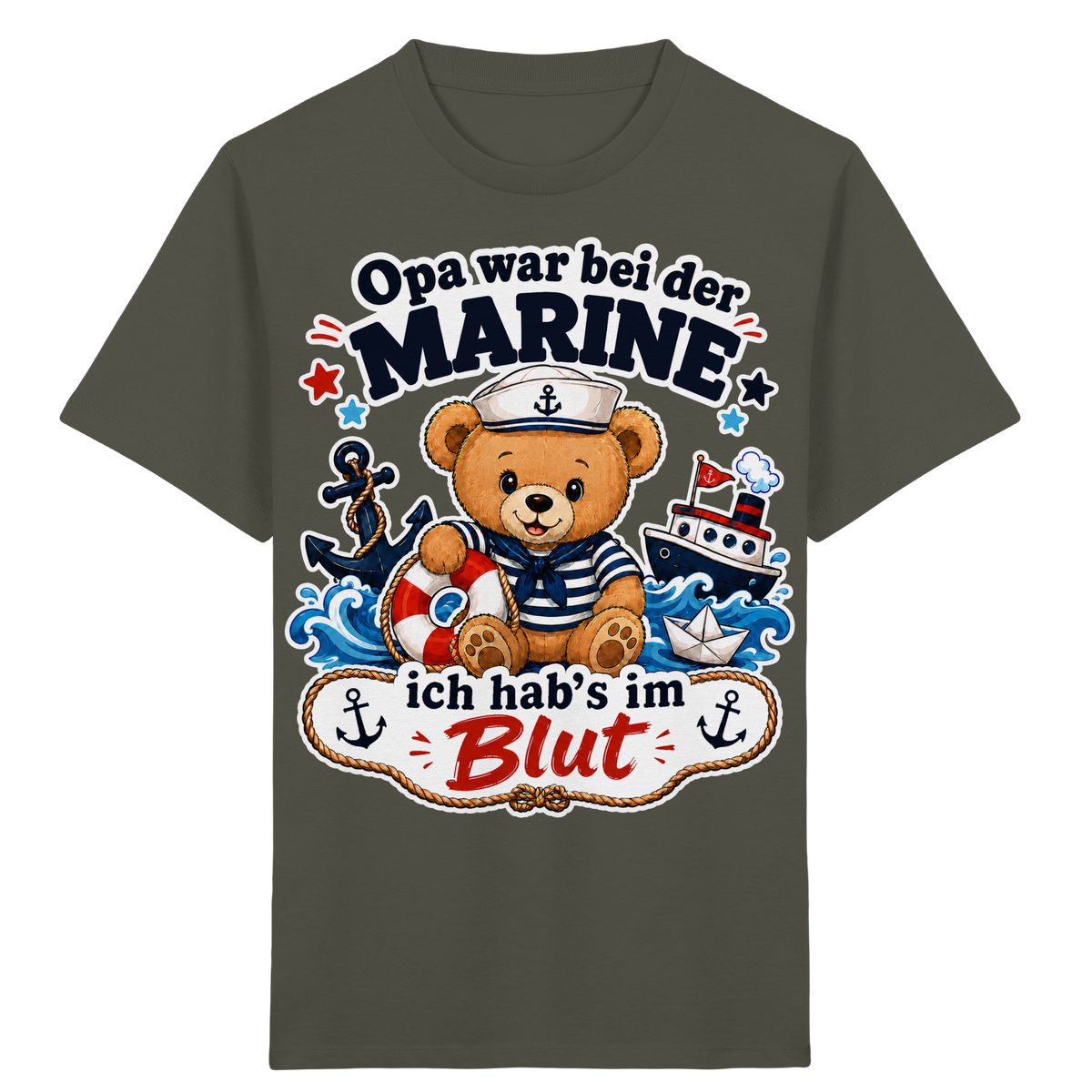 Opa war bei der Marine – ich hab’s im Blut - Kids Organic Shirt