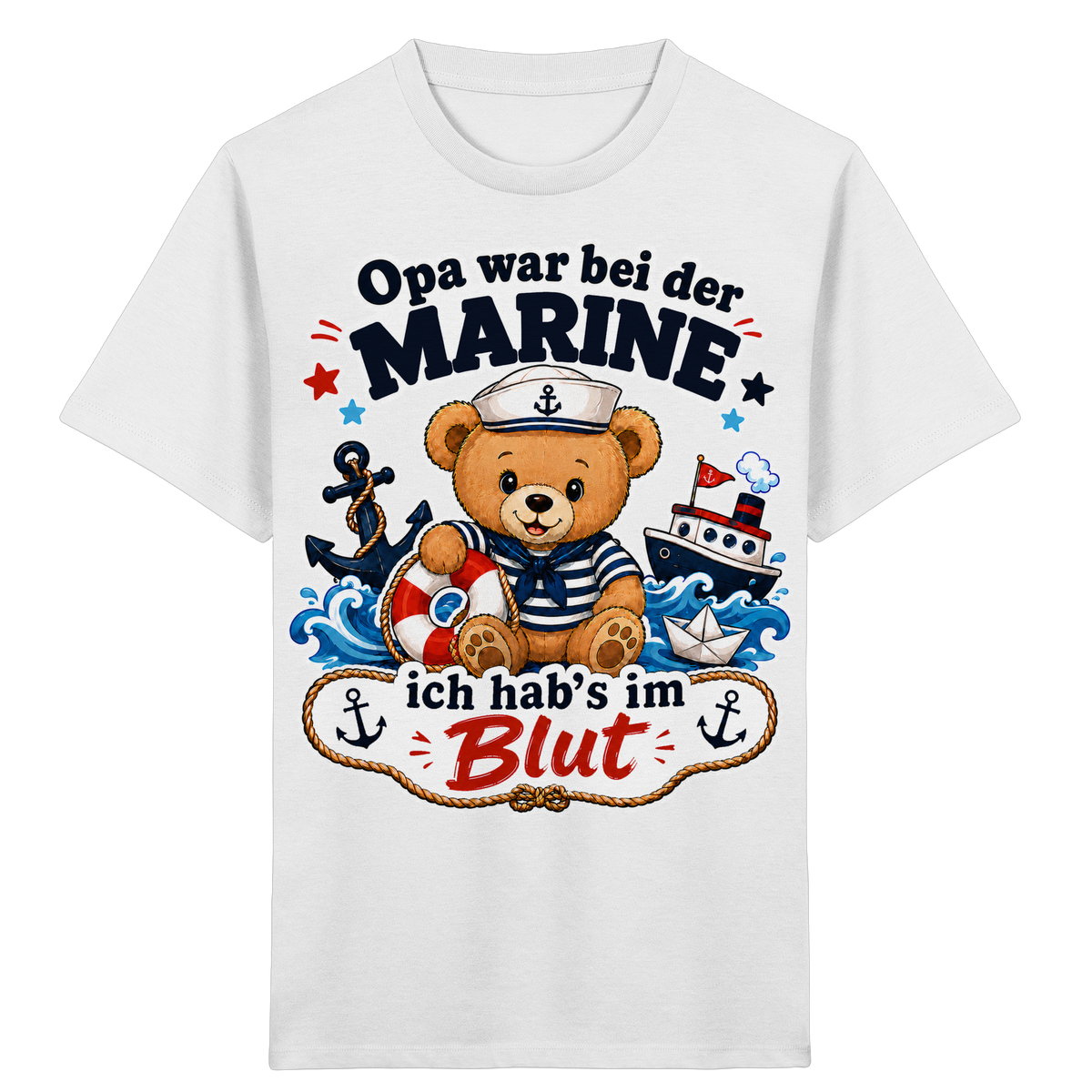 Opa war bei der Marine – ich hab’s im Blut - Kids Organic Shirt