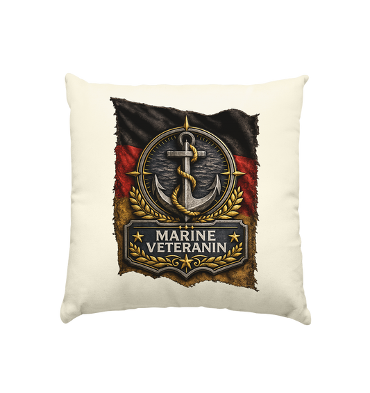 MARINE VETERANIN Flagge - Kissen natur 40x40cm