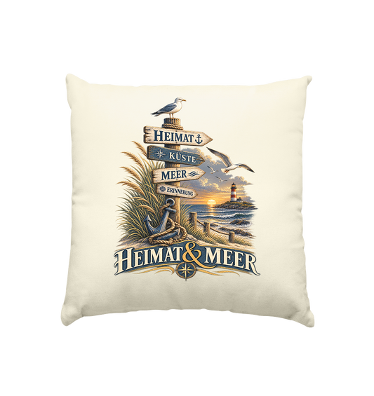 Heimat & Meer - Wo Erinnerungen zuhause sind - Kissen natur 40x40cm