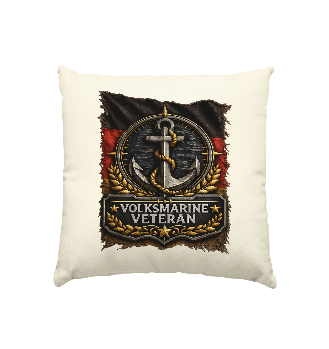 VOLKSMARINE VETERAN FLAGGE - Kissen natur 40x40cm