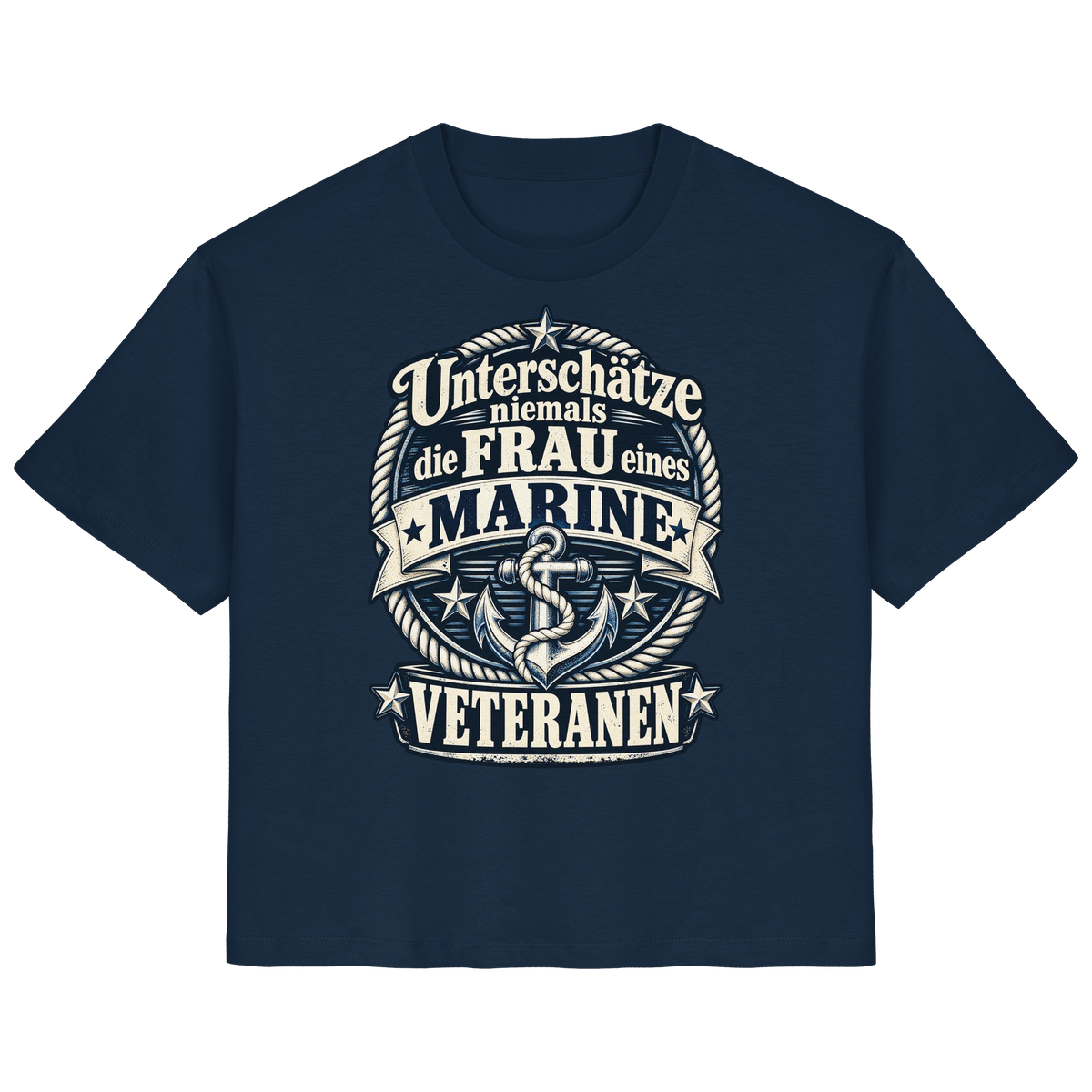 Unterschätze niemals die Frau eines Marine Veteranen - Ladies Organic Shirt