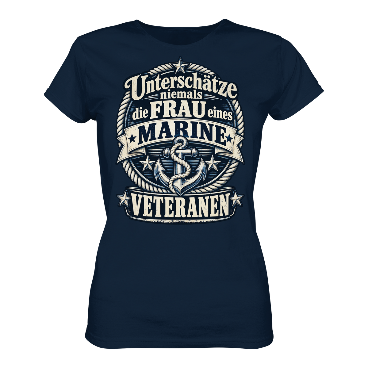 Unterschätze niemals die Frau eines Marine Veteranen - Ladies Organic Shirt