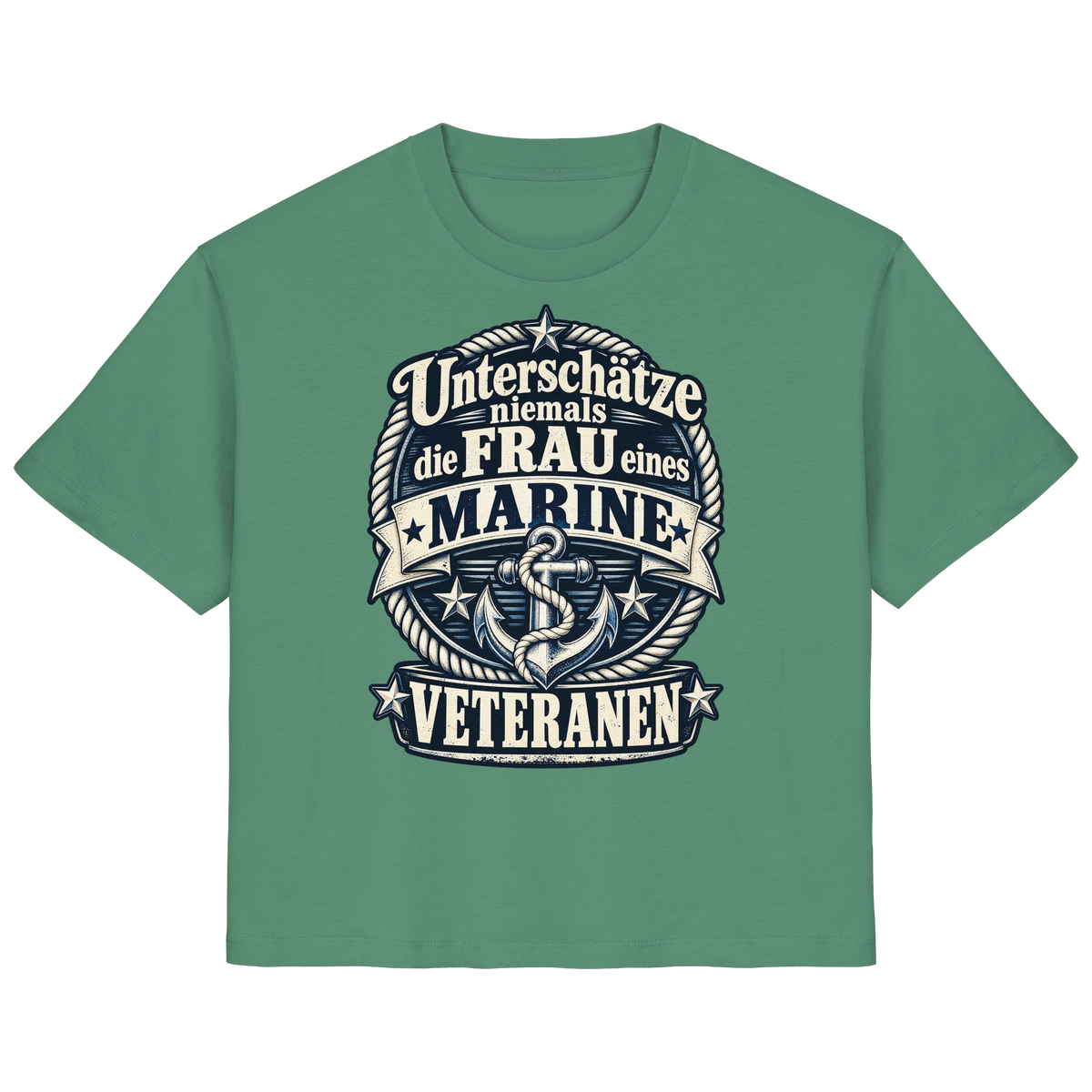 Unterschätze niemals die Frau eines Marine Veteranen - Ladies Organic Shirt