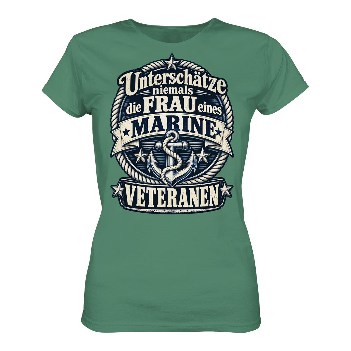 Unterschätze niemals die Frau eines Marine Veteranen - Ladies Organic Shirt