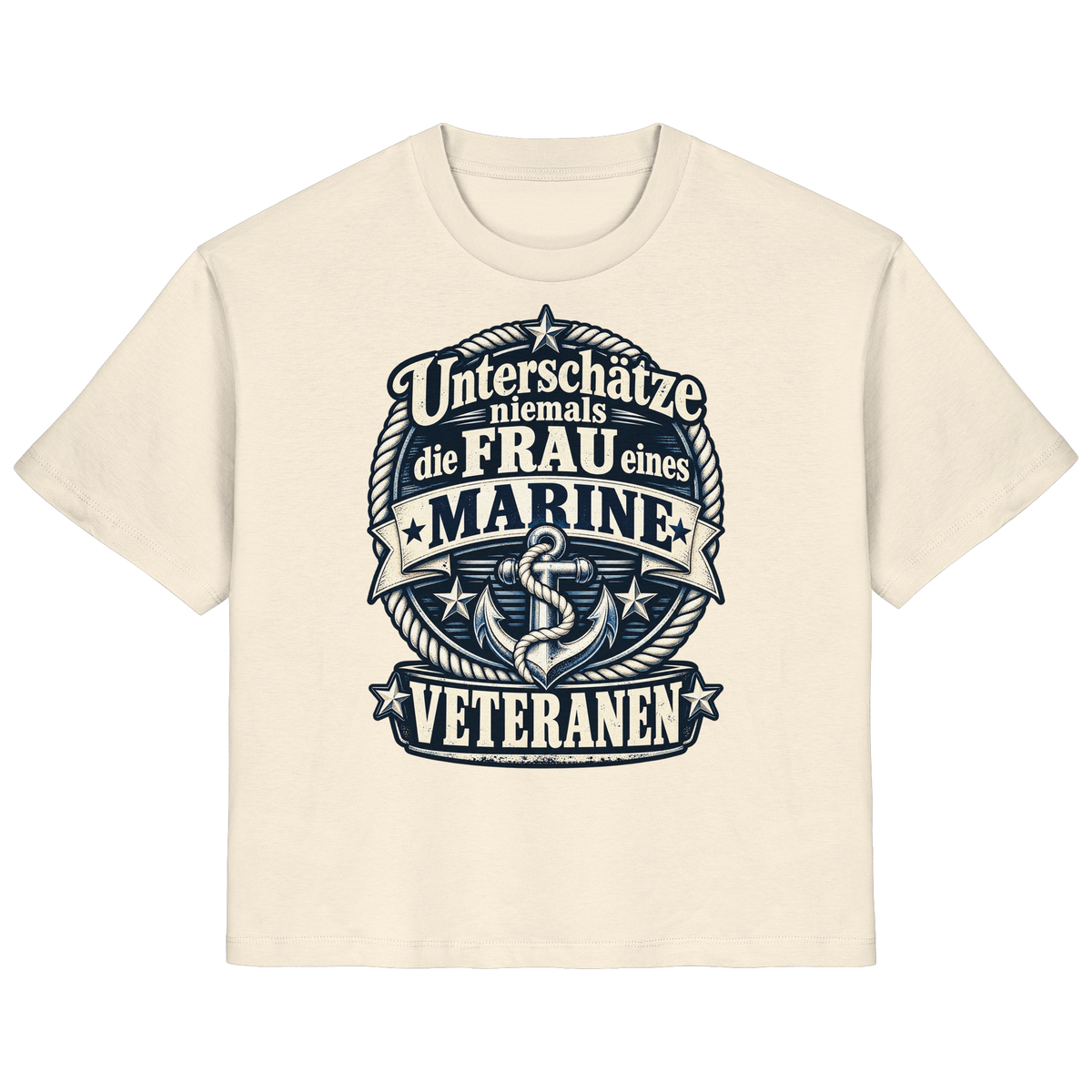 Unterschätze niemals die Frau eines Marine Veteranen - Ladies Organic Shirt