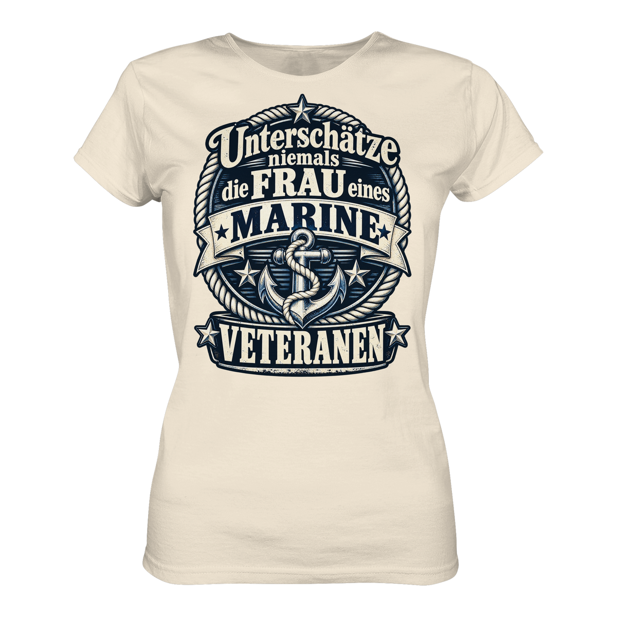 Unterschätze niemals die Frau eines Marine Veteranen - Ladies Organic Shirt