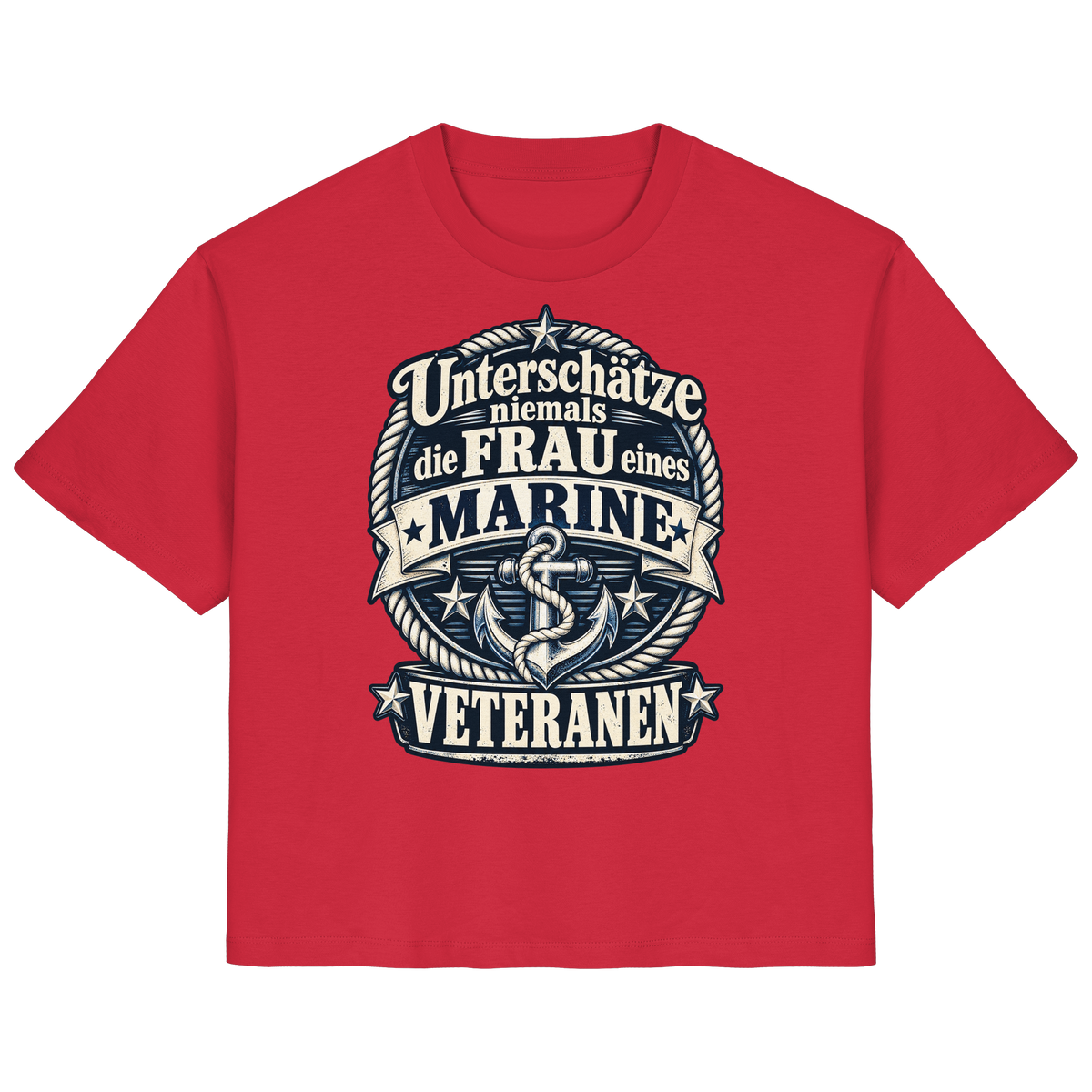 Unterschätze niemals die Frau eines Marine Veteranen - Ladies Organic Shirt