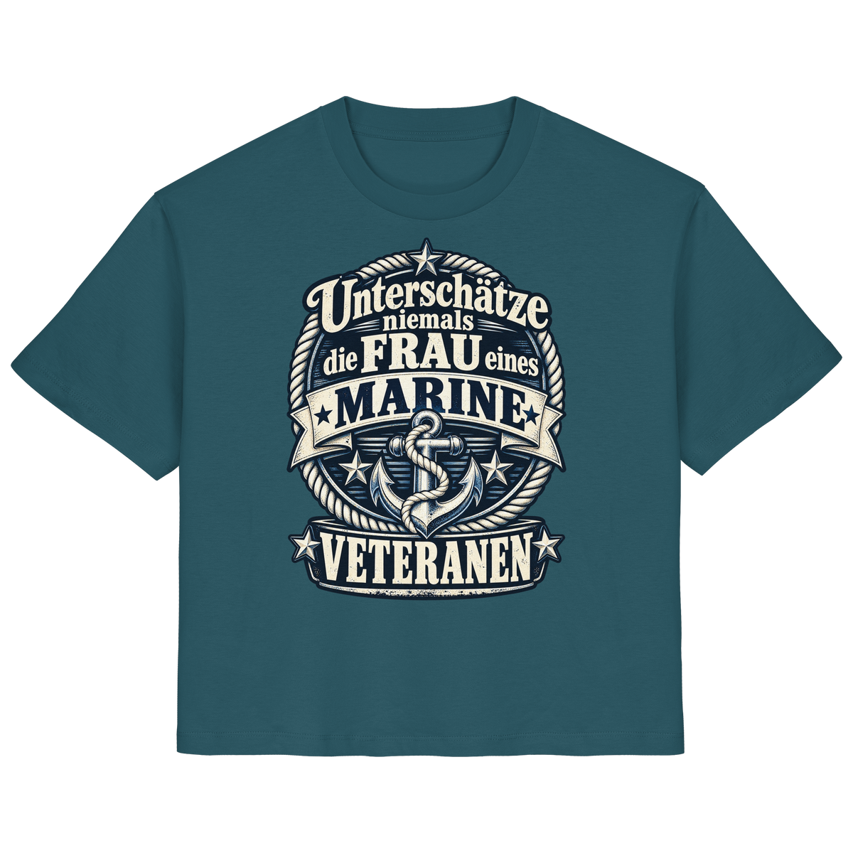 Unterschätze niemals die Frau eines Marine Veteranen - Ladies Organic Shirt