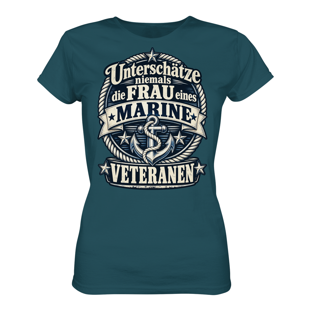 Unterschätze niemals die Frau eines Marine Veteranen - Ladies Organic Shirt