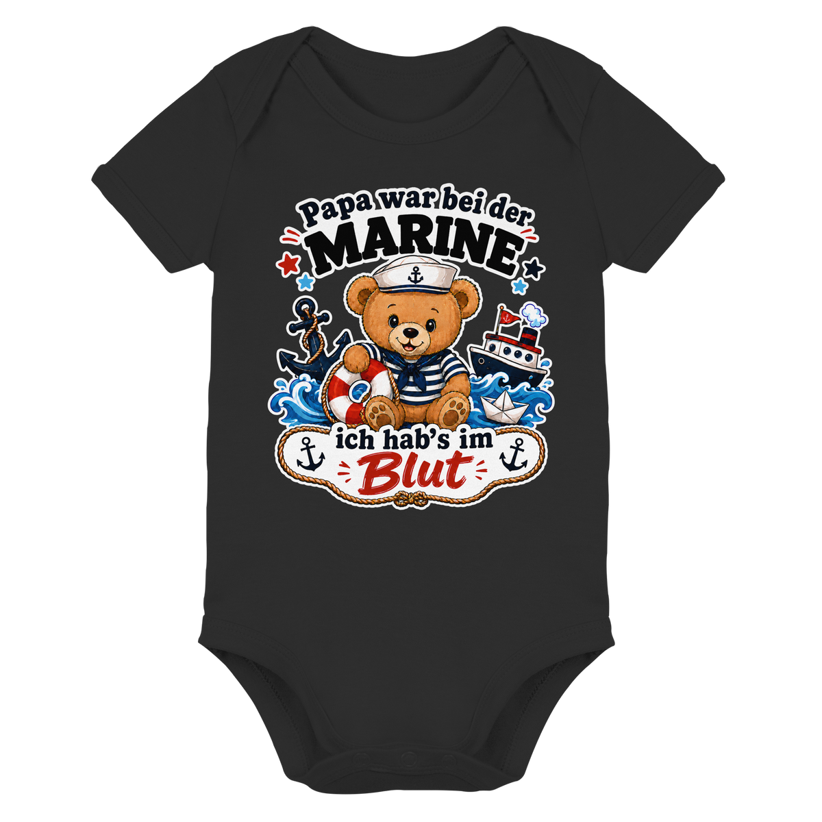 Papa war bei der Marine – ich hab’s im Blut - Organic Baby Bodysuit