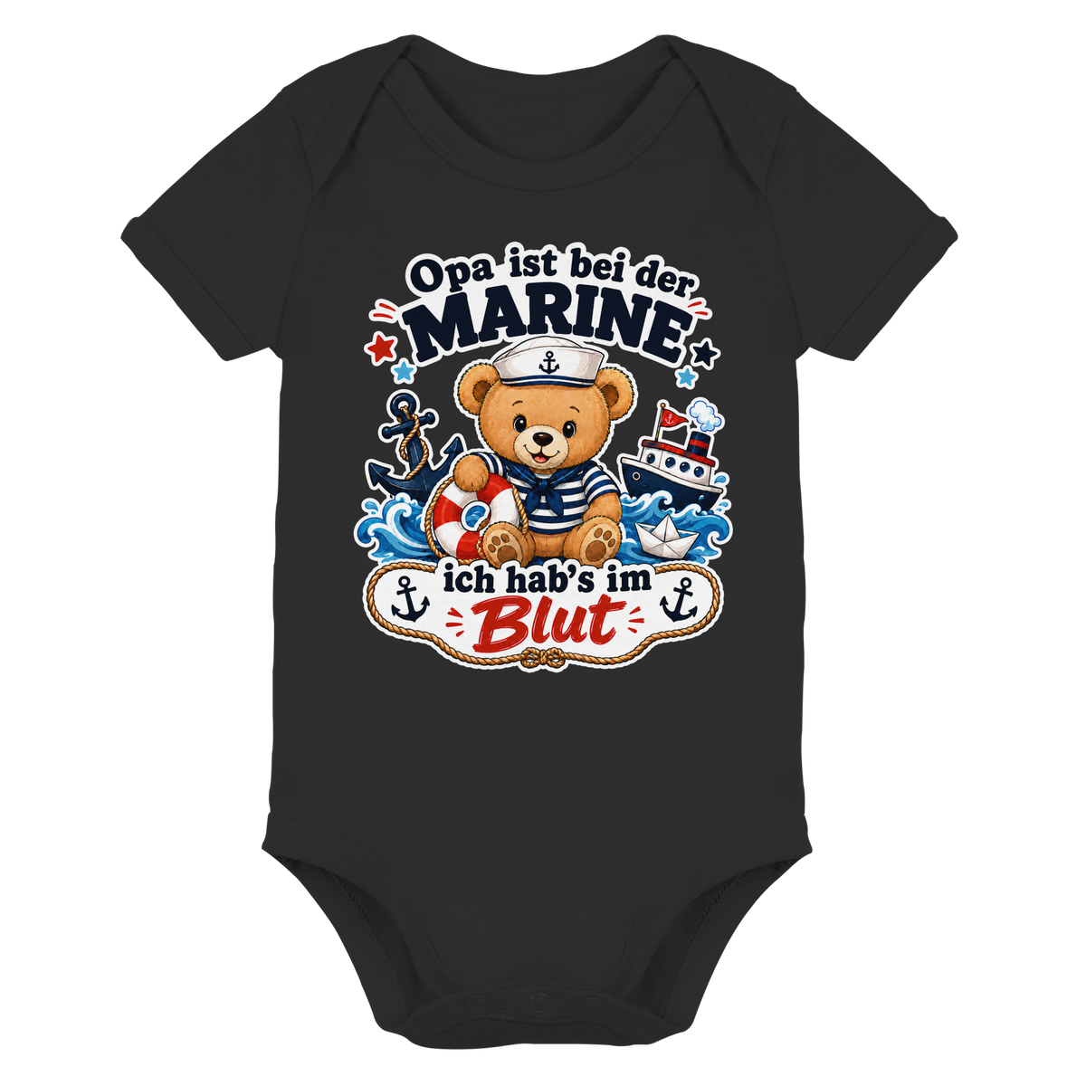 Opa ist bei der Marine – ich hab’s im Blut - Organic Baby Bodysuit