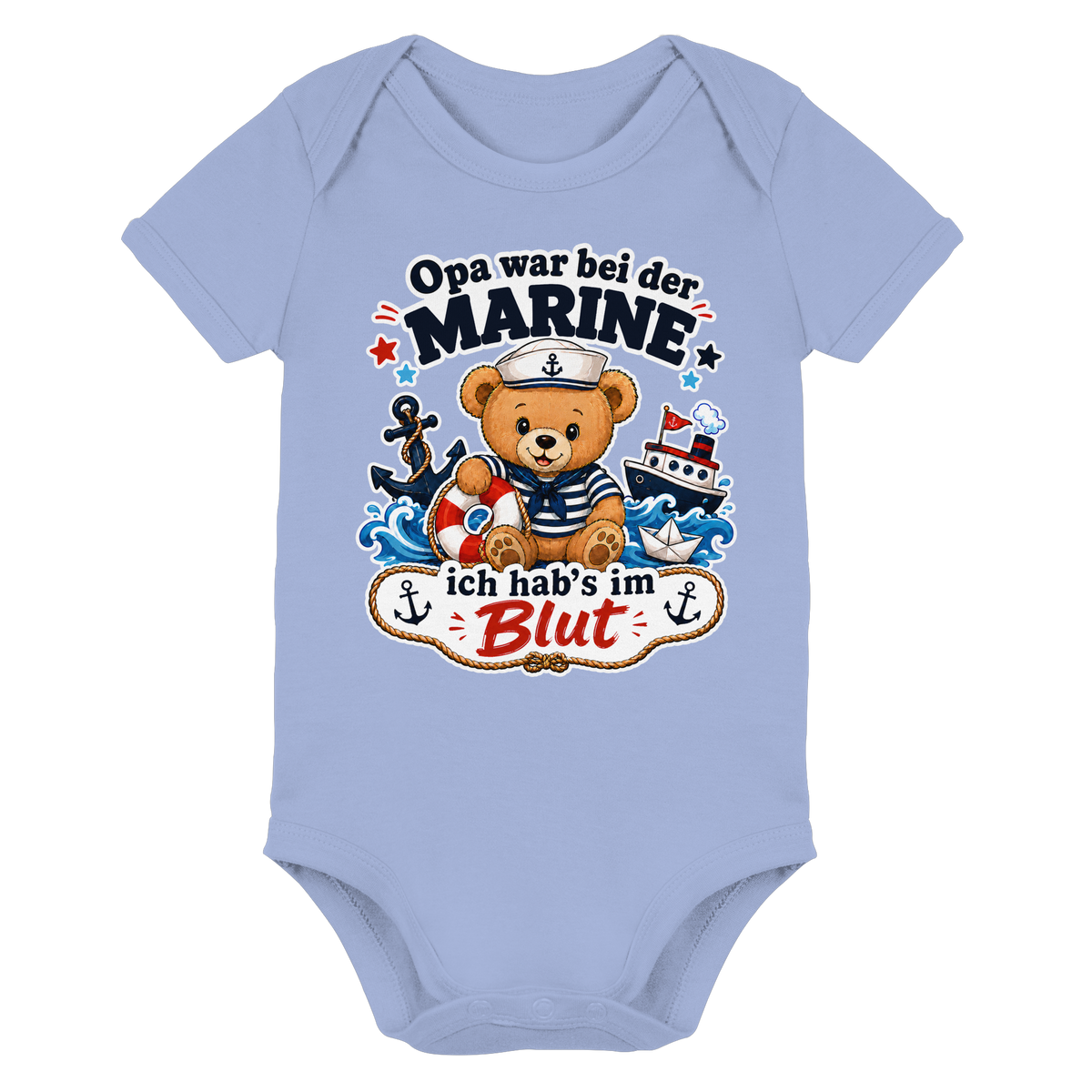 Opa war bei der Marine – ich hab’s im Blut - Organic Baby Bodysuit