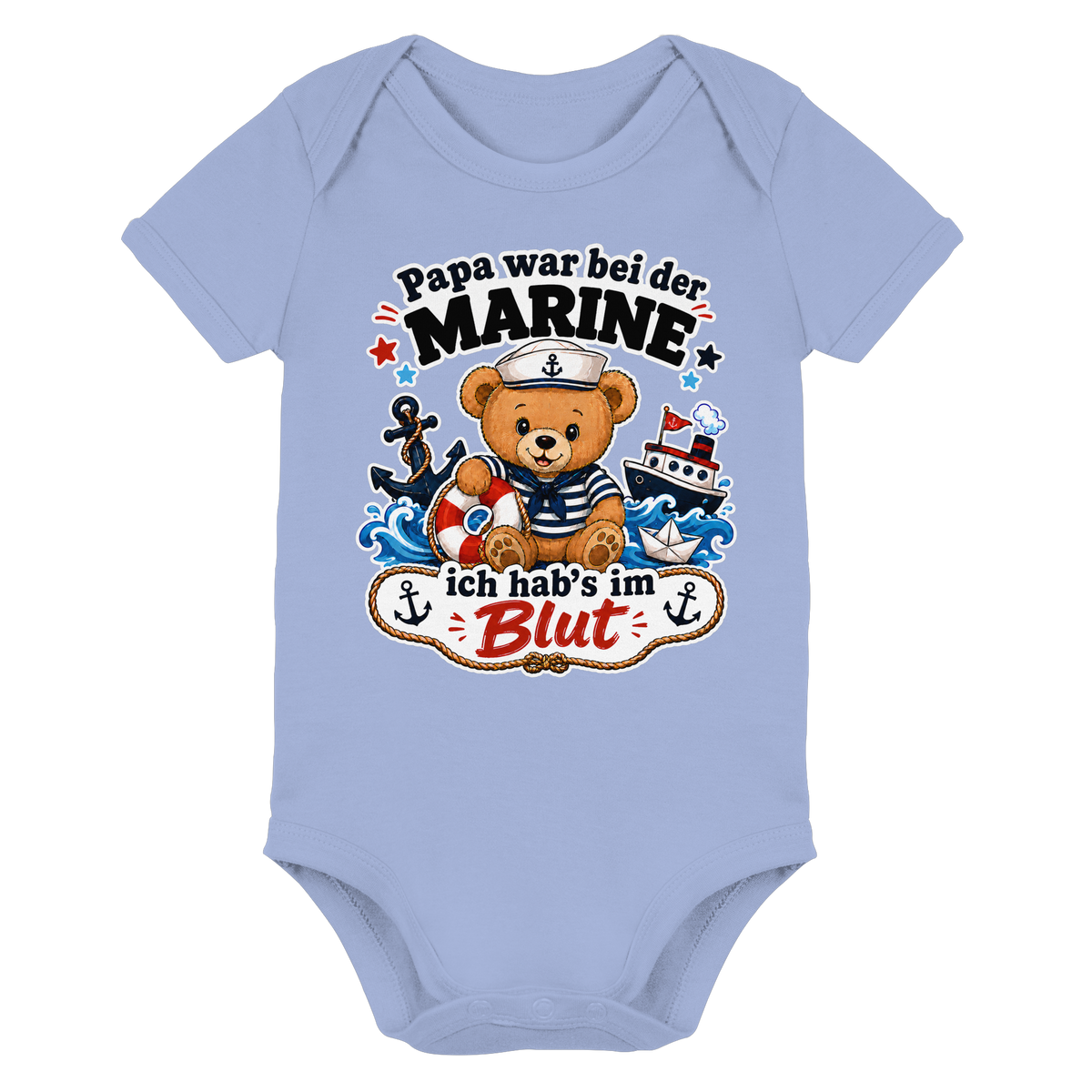 Papa war bei der Marine – ich hab’s im Blut - Organic Baby Bodysuit