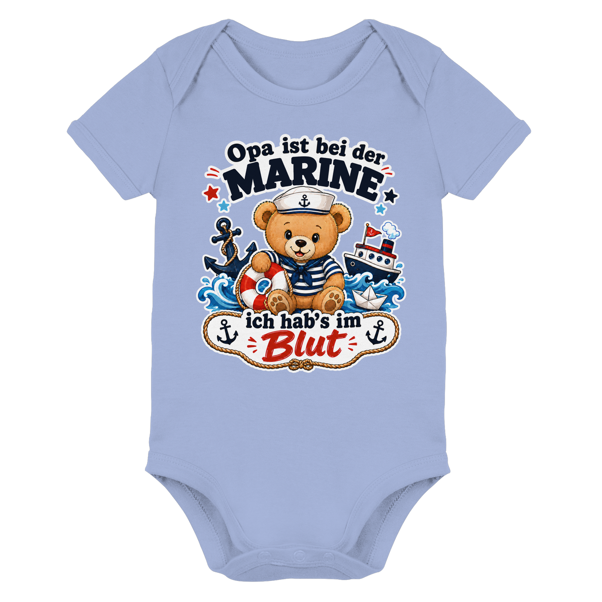 Opa ist bei der Marine – ich hab’s im Blut - Organic Baby Bodysuit