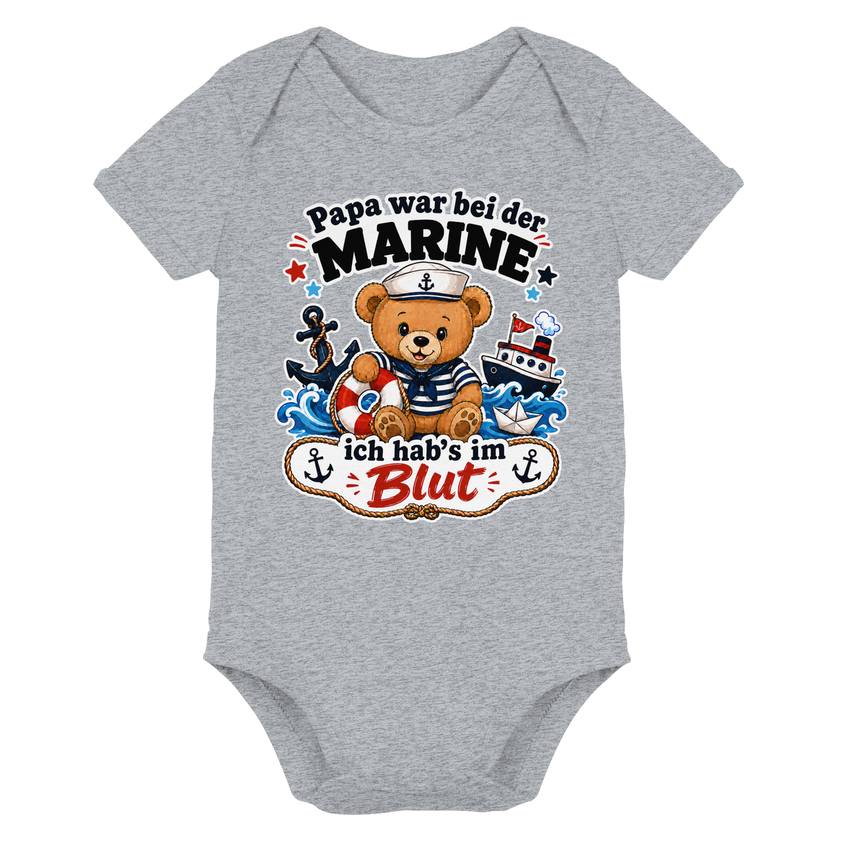 Papa war bei der Marine – ich hab’s im Blut - Organic Baby Bodysuit