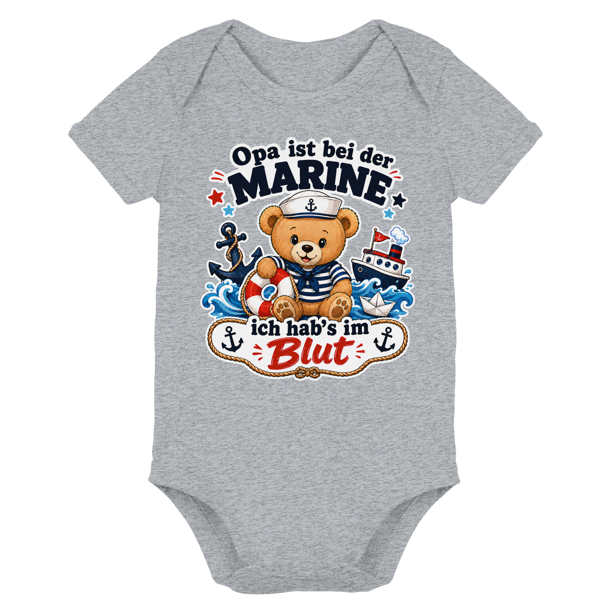 Opa ist bei der Marine – ich hab’s im Blut - Organic Baby Bodysuit