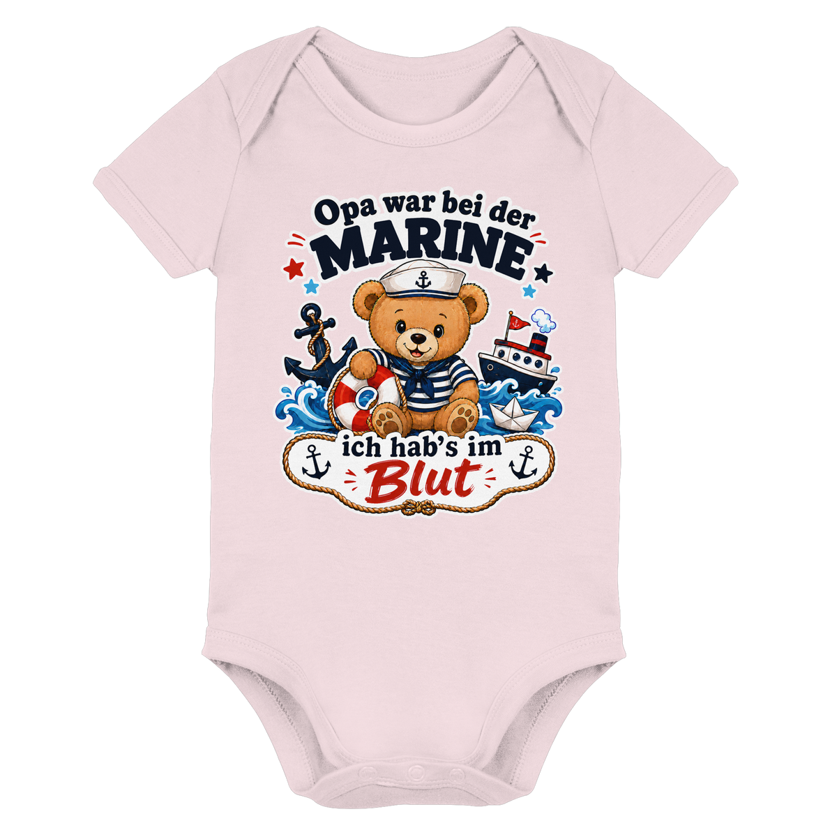 Opa war bei der Marine – ich hab’s im Blut - Organic Baby Bodysuit