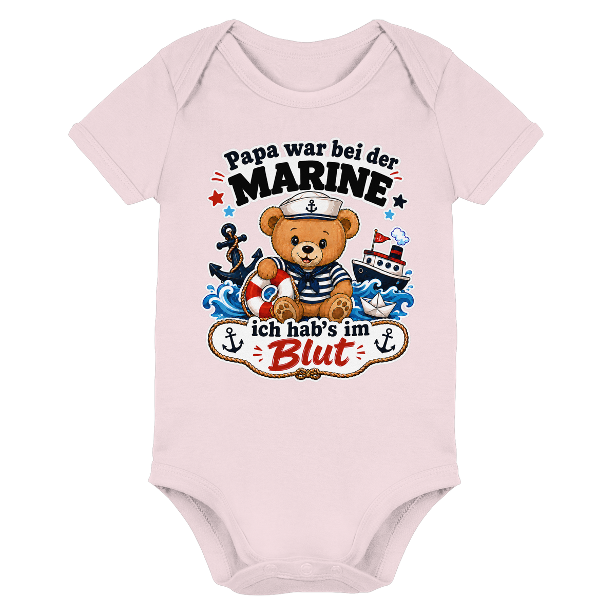 Papa war bei der Marine – ich hab’s im Blut - Organic Baby Bodysuit