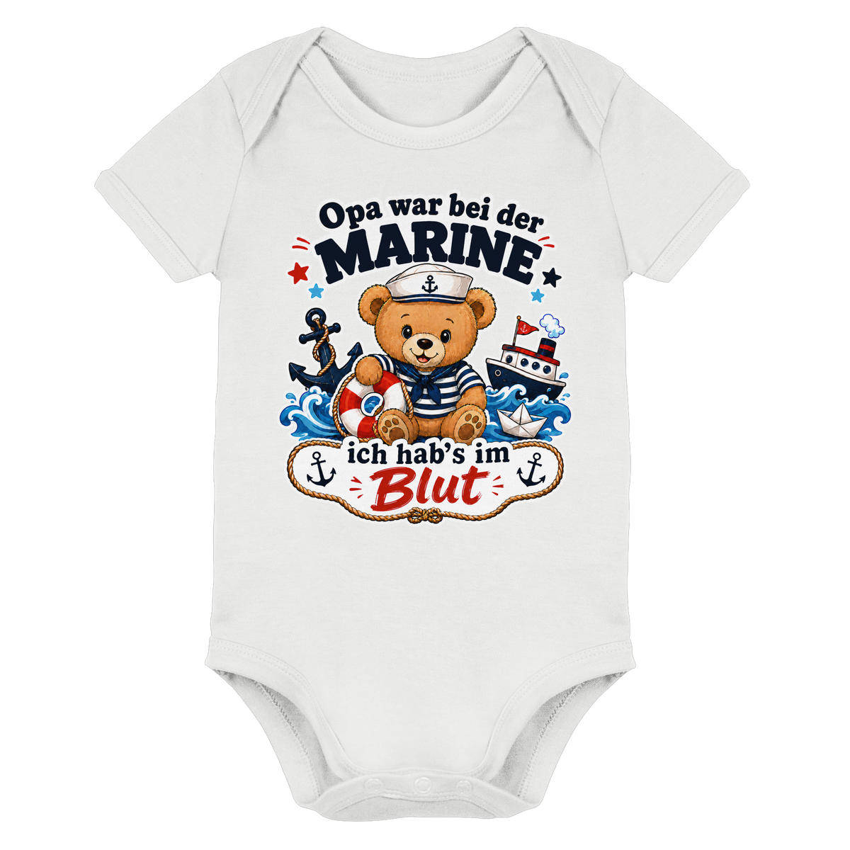 Opa war bei der Marine – ich hab’s im Blut - Organic Baby Bodysuit