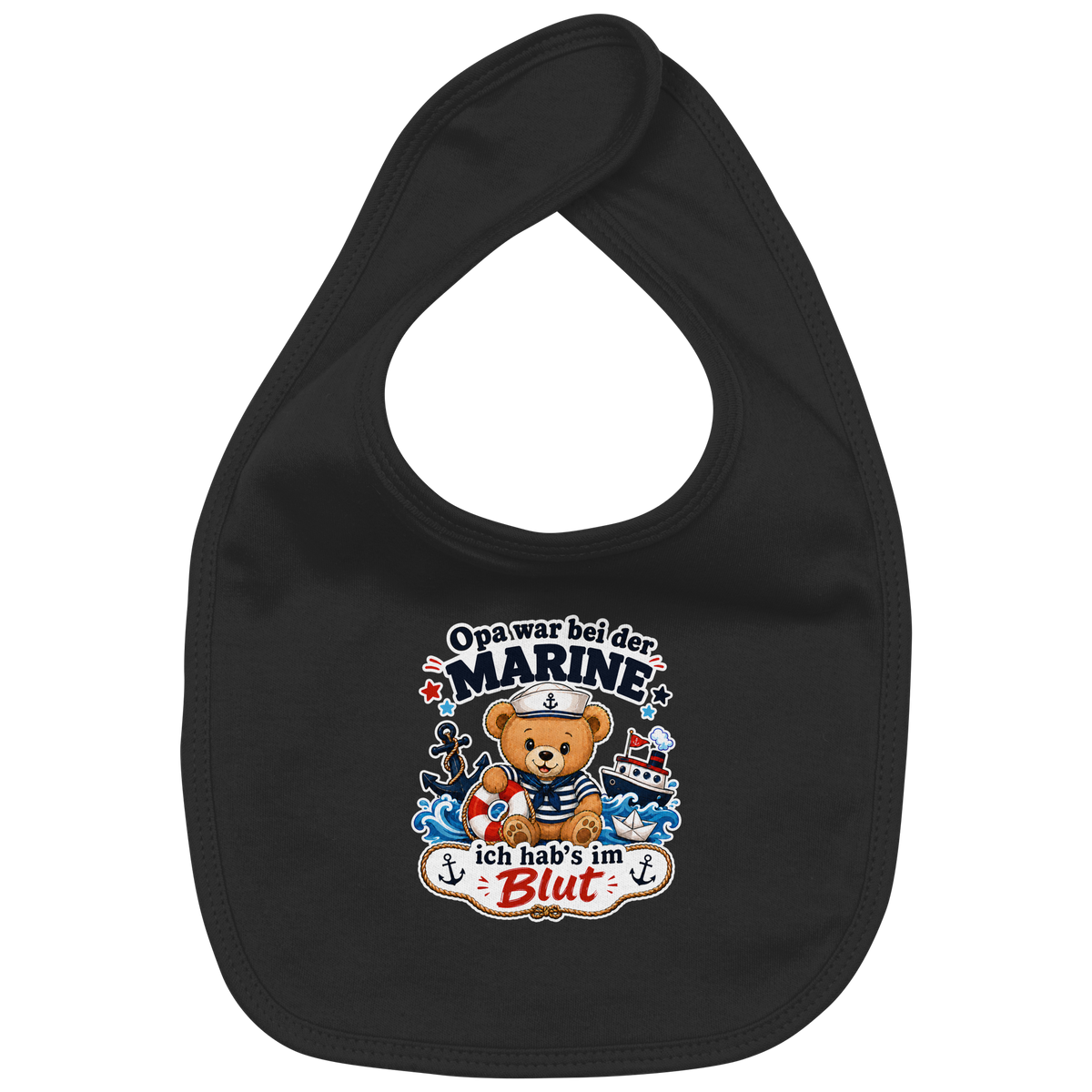 Opa war bei der Marine – ich hab’s im Blut - Organic Baby-Lätzchen
