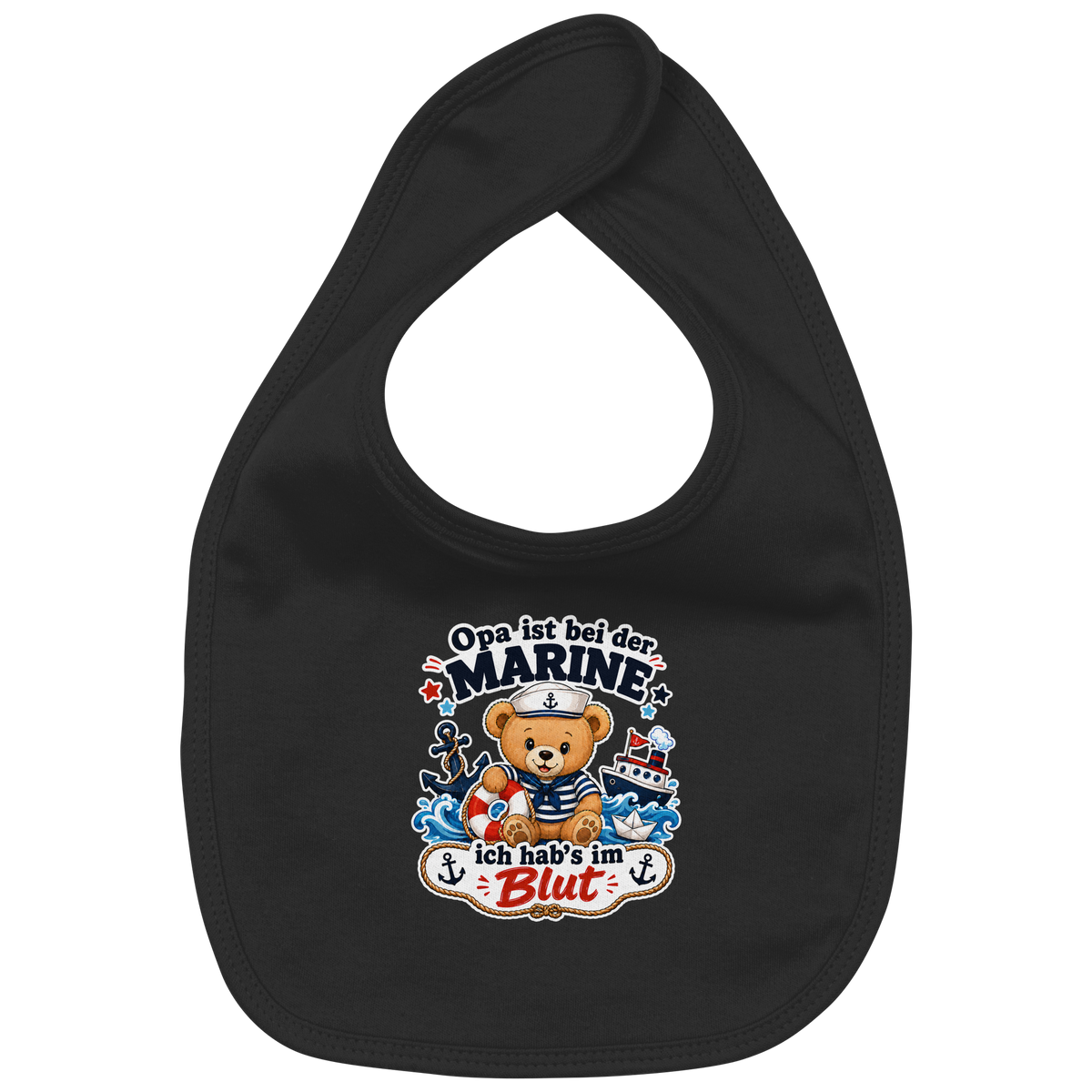 Opa ist bei der Marine – ich hab’s im Blut - Organic Baby-Lätzchen