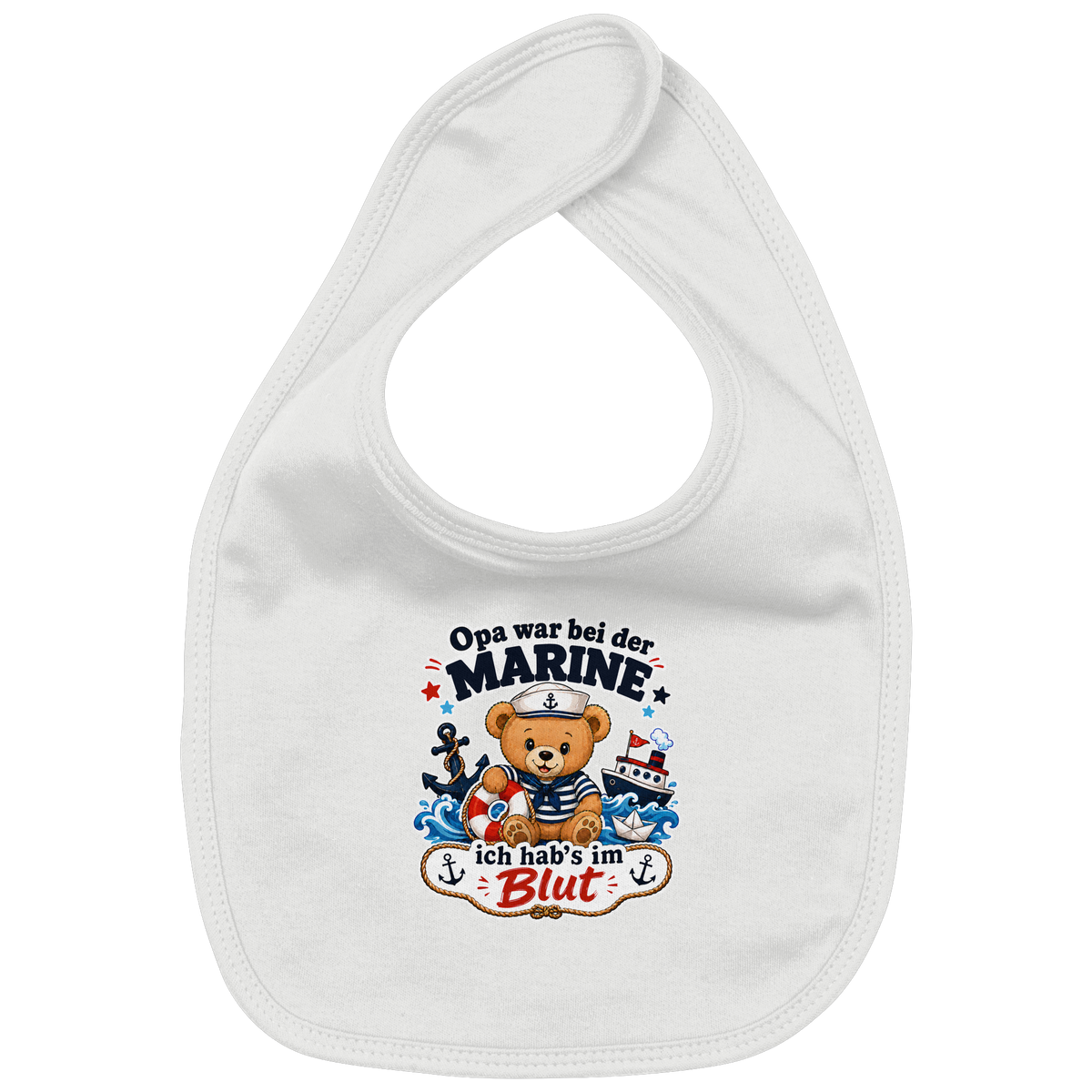 Opa war bei der Marine – ich hab’s im Blut - Organic Baby-Lätzchen
