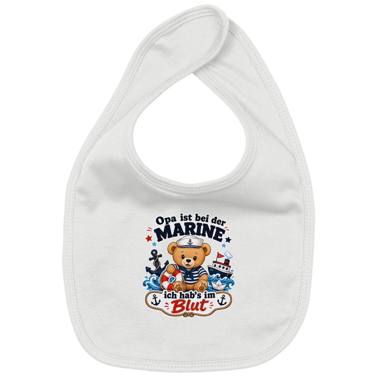 Opa ist bei der Marine – ich hab’s im Blut - Organic Baby-Lätzchen