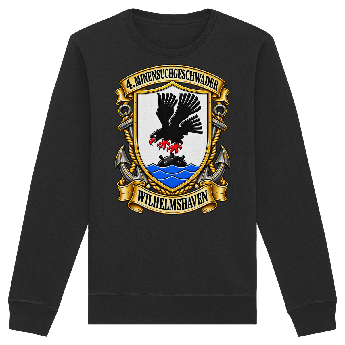 Wappen 4. Minensuchgeschwader - WILHELMSHAVEN - Organic Basic Unisex Sweatshirt