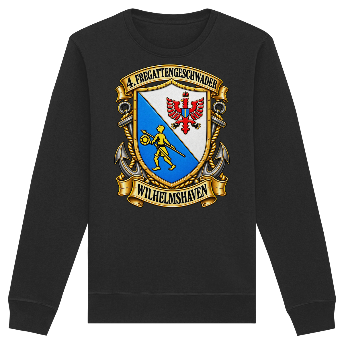Wappen 4. Fregattengeschwader - Wilhelmshaven  - Organic Basic Unisex Sweatshirt