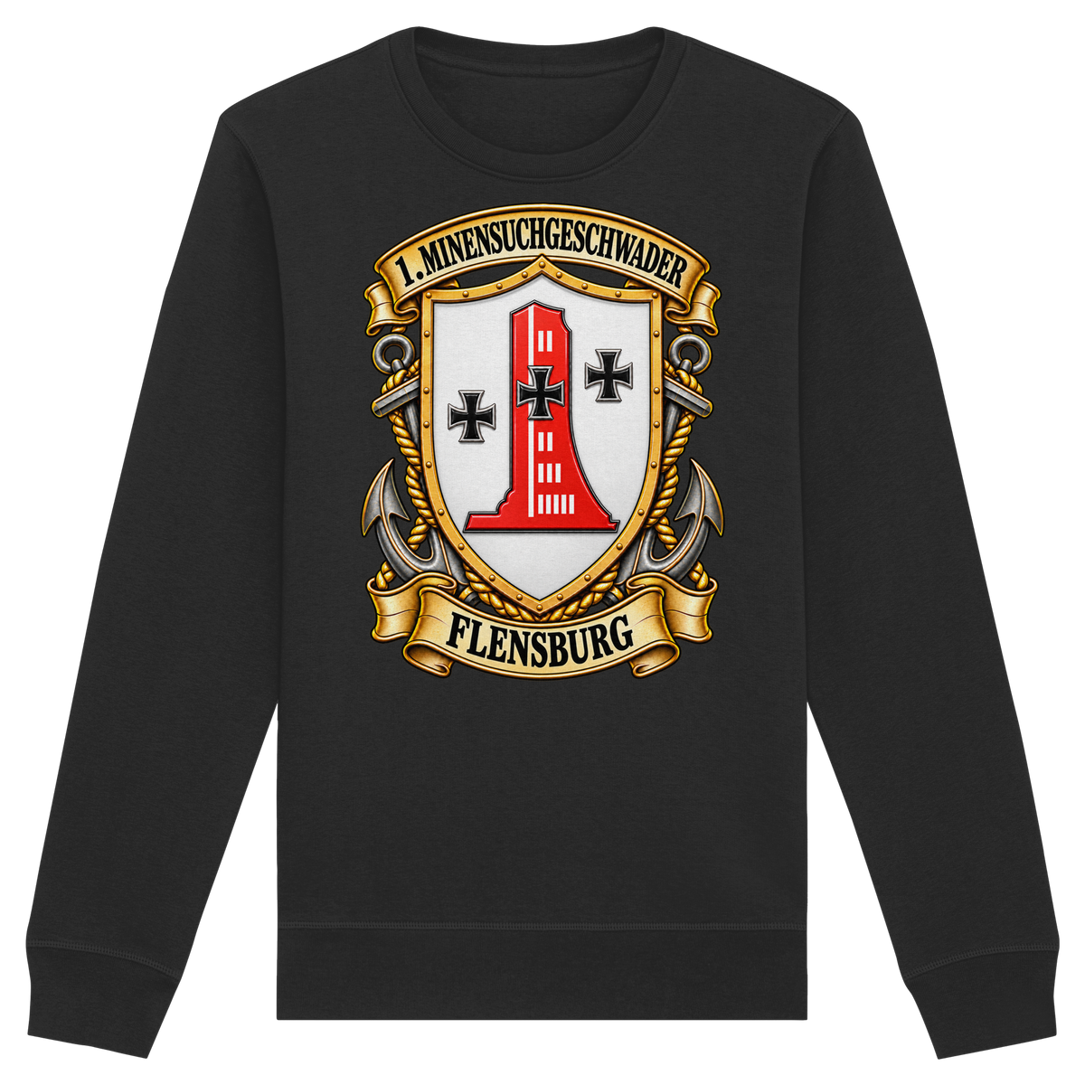 Wappen 1. Minensuchgeschwader - FLENSBURG - Organic Basic Unisex Sweatshirt