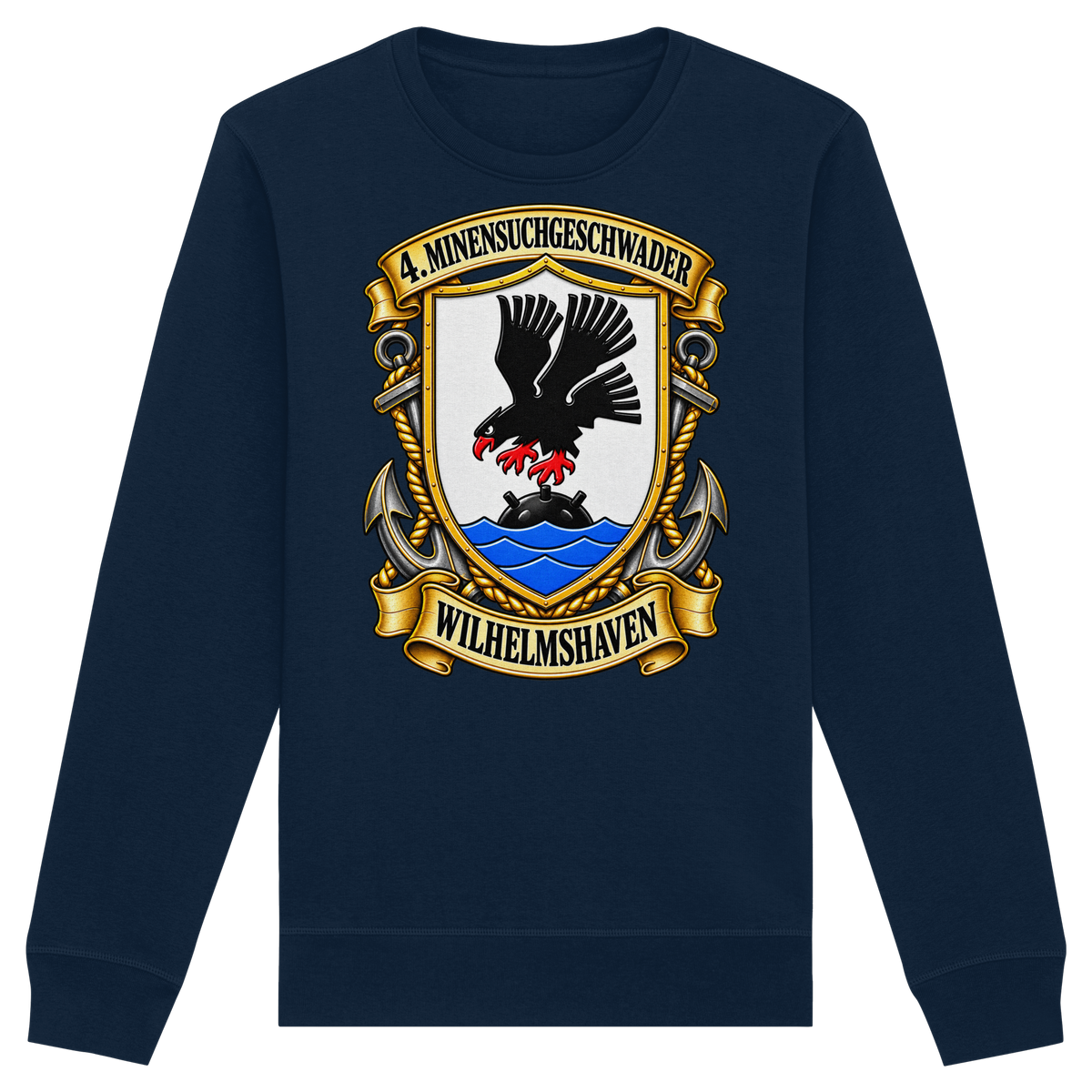 Wappen 4. Minensuchgeschwader - WILHELMSHAVEN - Organic Basic Unisex Sweatshirt