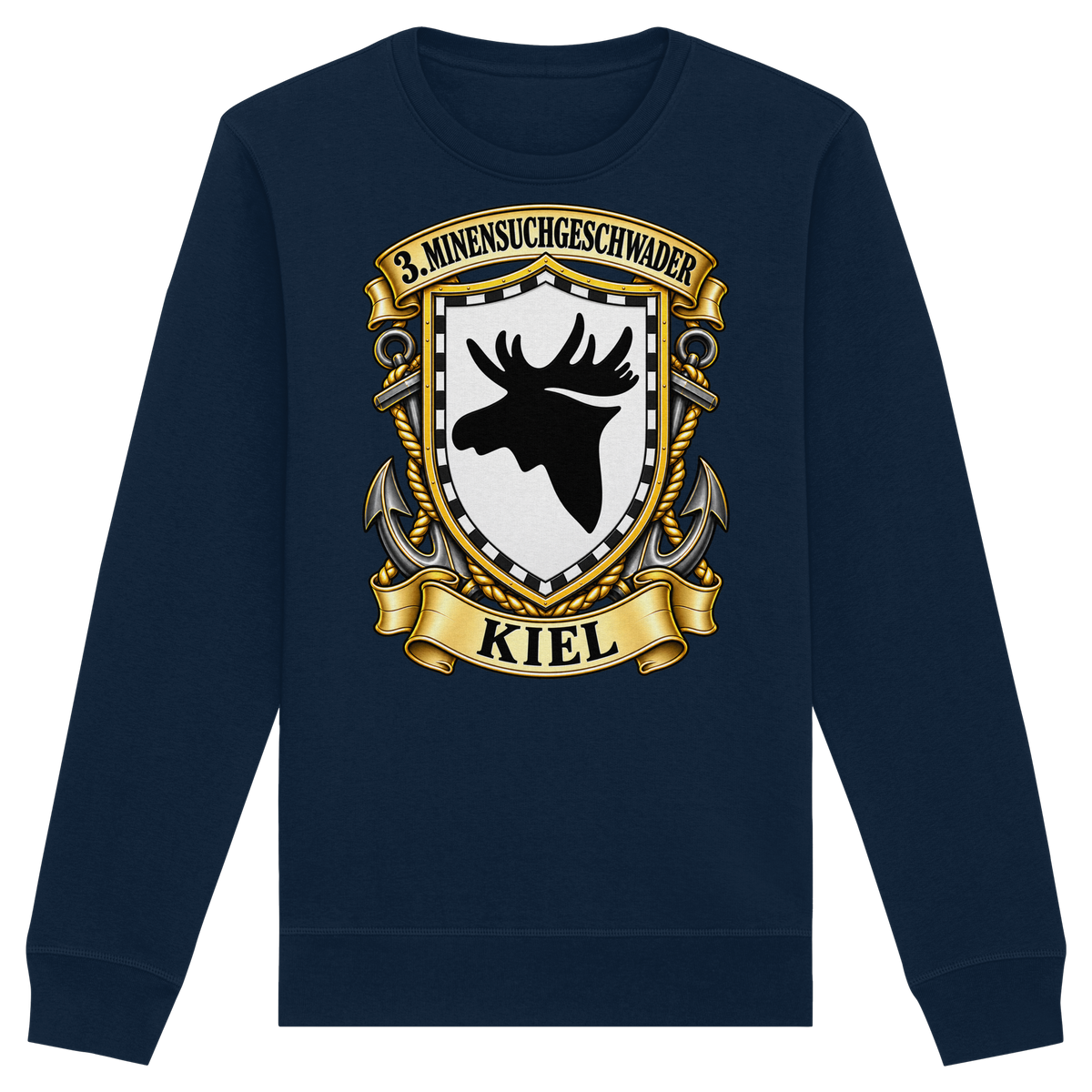Wappen 3. Minensuchgeschwader - KIEL - Organic Basic Unisex Sweatshirt