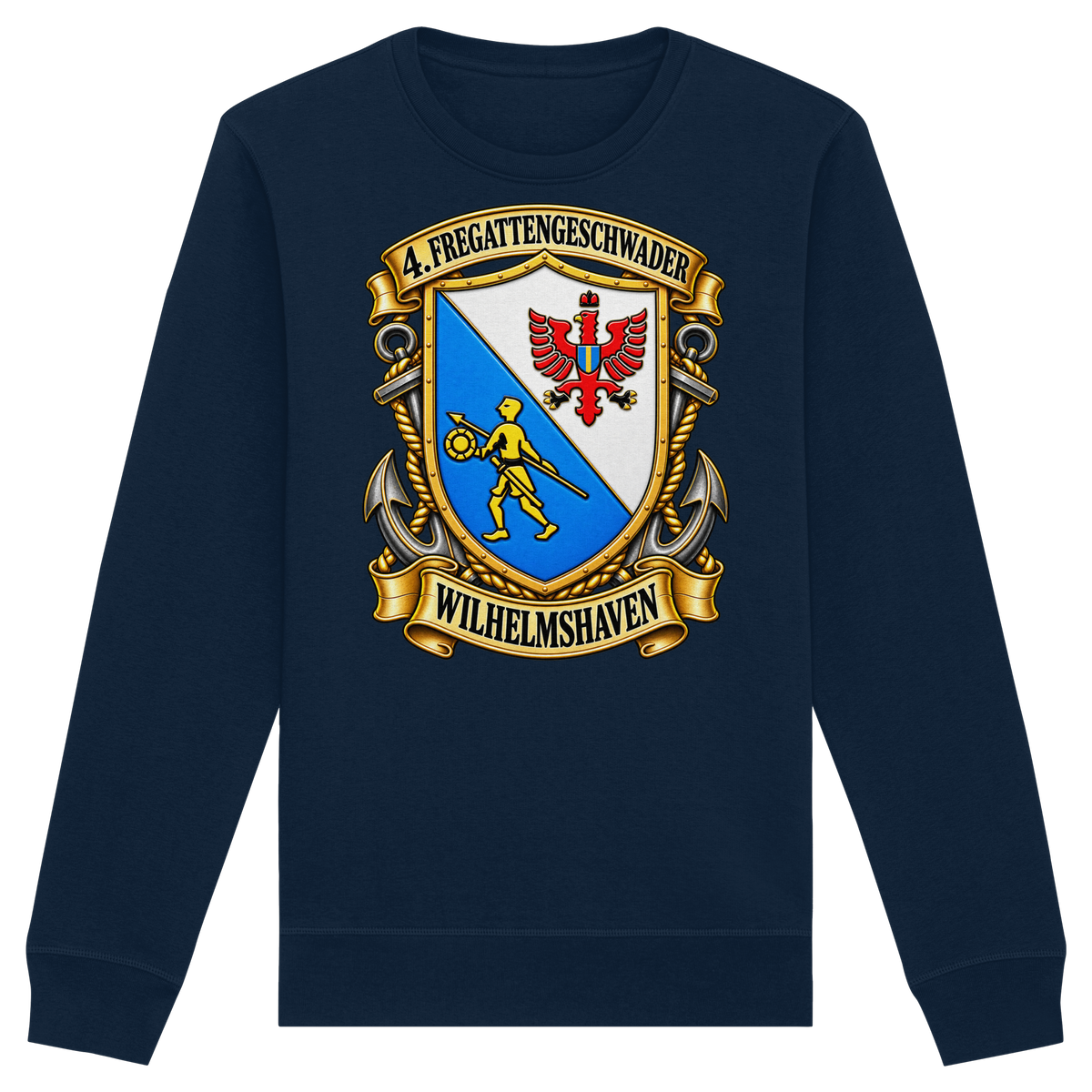 Wappen 4. Fregattengeschwader - Wilhelmshaven  - Organic Basic Unisex Sweatshirt