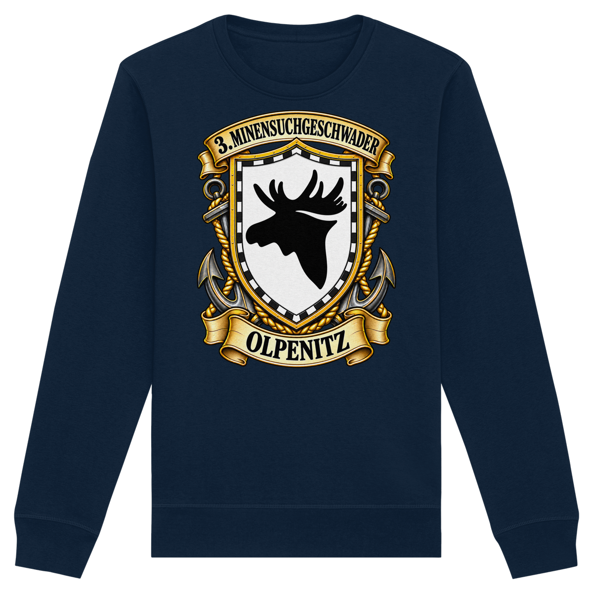 Wappen 3. Minensuchgeschwader - OLPENITZ - Organic Basic Unisex Sweatshirt