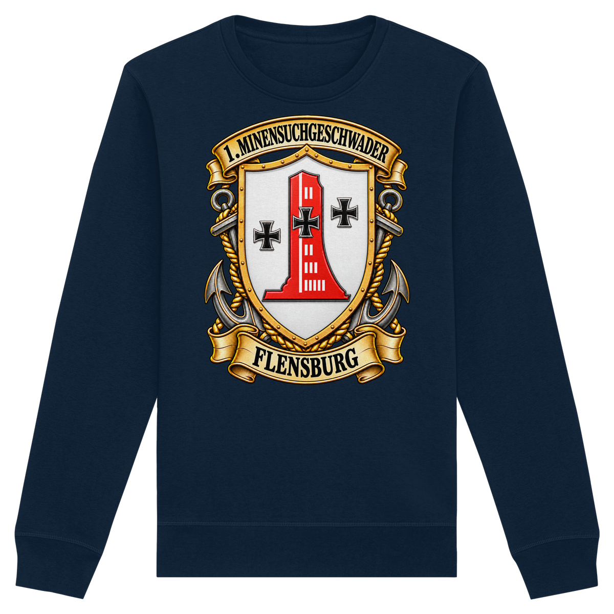 Wappen 1. Minensuchgeschwader - FLENSBURG - Organic Basic Unisex Sweatshirt