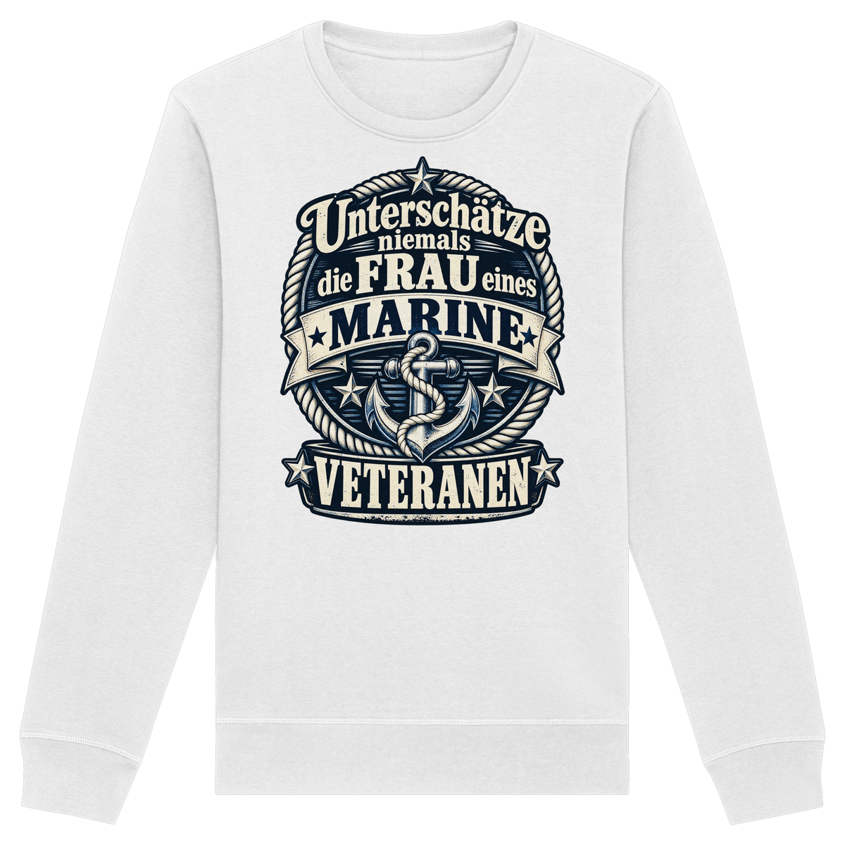 Unterschätze niemals die Frau eines Marine Veteranen - Organic Basic Unisex Sweatshirt